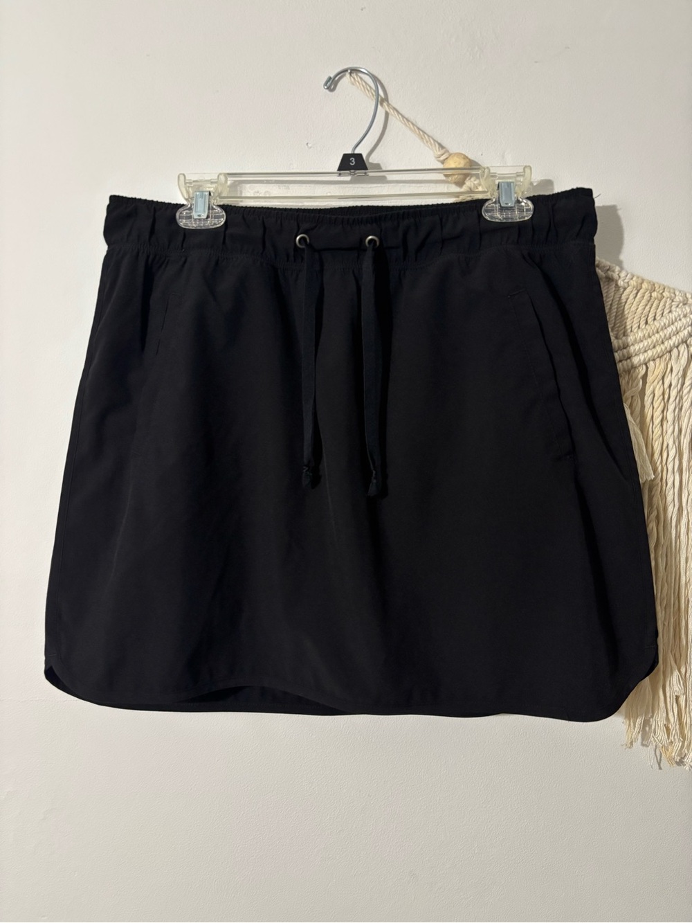 RBX Black Drawstring Skort with Side Pockets